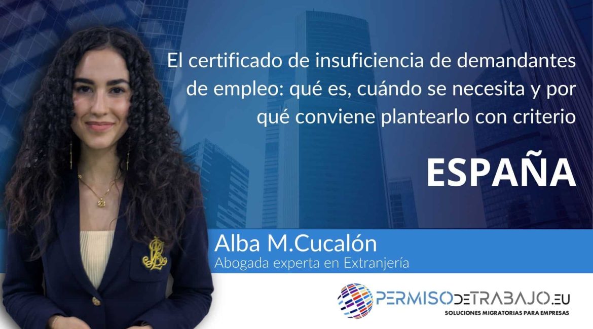 certificado de insuficiencia de demandantes de empleo solicitud