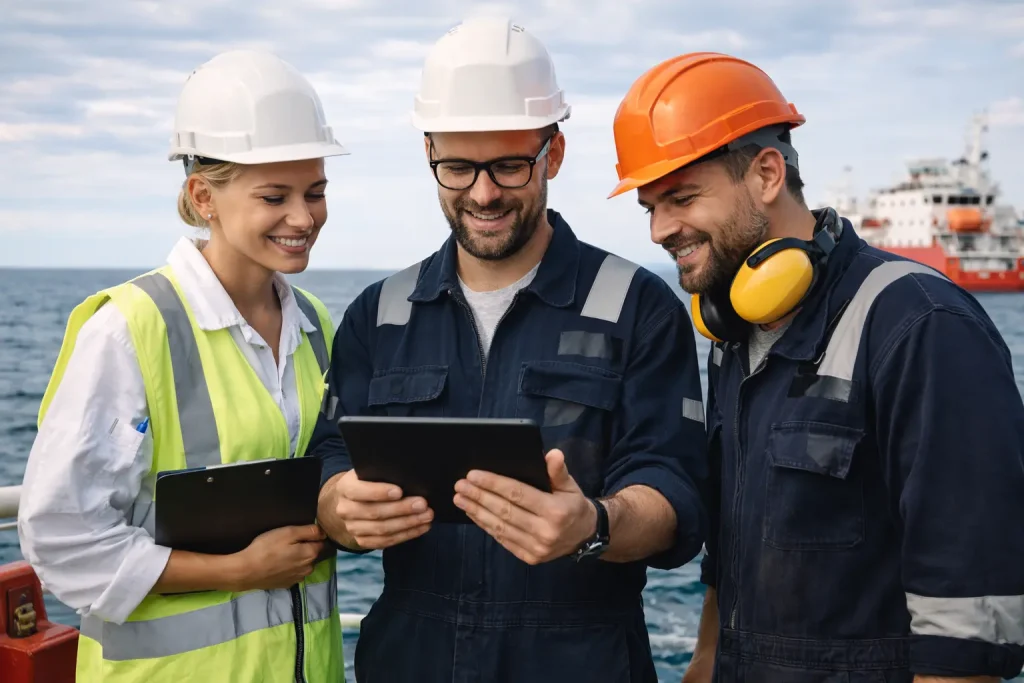 Profesionales extranjeros trabajando en proyectos de energía solar y eólica