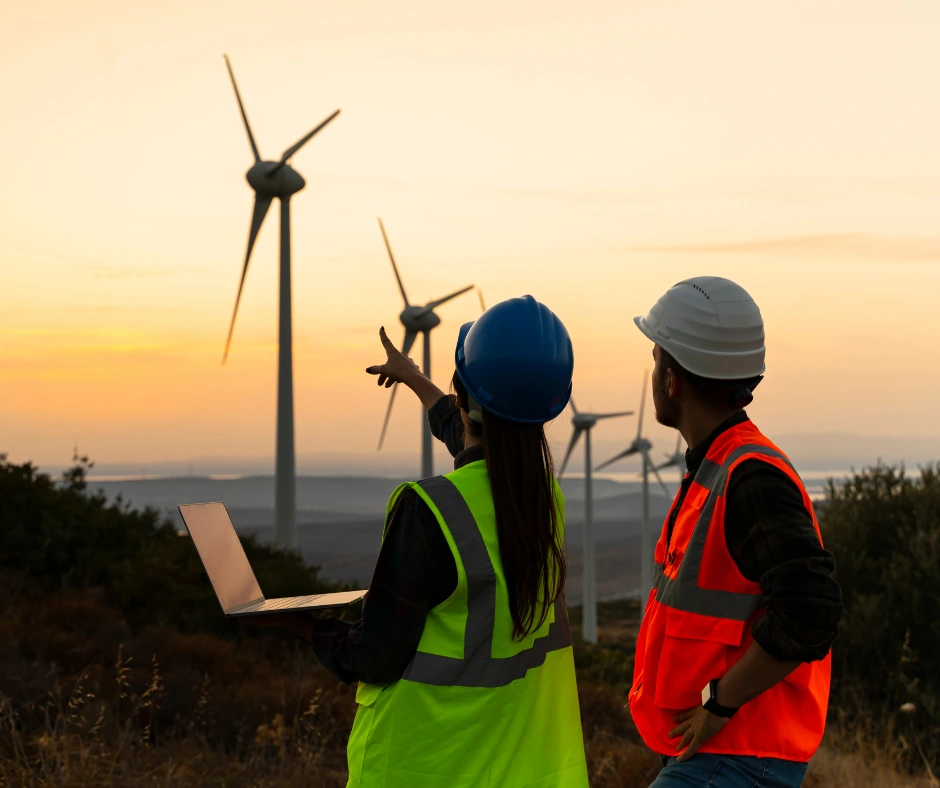 ingeniero extranjero profesional altamente cualificado trabajando en proyecto de energías renovables en España